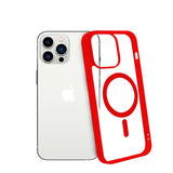14/14 Pro / 14 Pro Max Funda Magnética Transparente HZ con Borde a Color - Estilo y Protección en Silicona Premium para iPhone