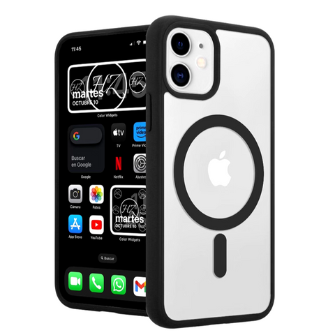 Funda Magnética Transparente HZ con Borde a Color - Estilo y Protección en Silicona Premium para iPhone 12/12 Pro / 12 Pro Max