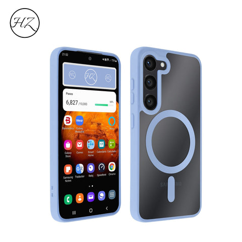 S23/S23Plus/S23Ultra Funda Transparente con Borde de Color para Samsung S23 – Elegancia y Protección en Armonía