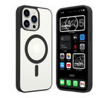 13/13 Pro / 13 Pro Max Funda Magnética Transparente HZ con Borde a Color - Estilo y Protección en Silicona Premium para Iphone