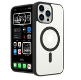 13/13 Pro / 13 Pro Max Funda Magnética Transparente HZ con Borde a Color - Estilo y Protección en Silicona Premium para Iphone